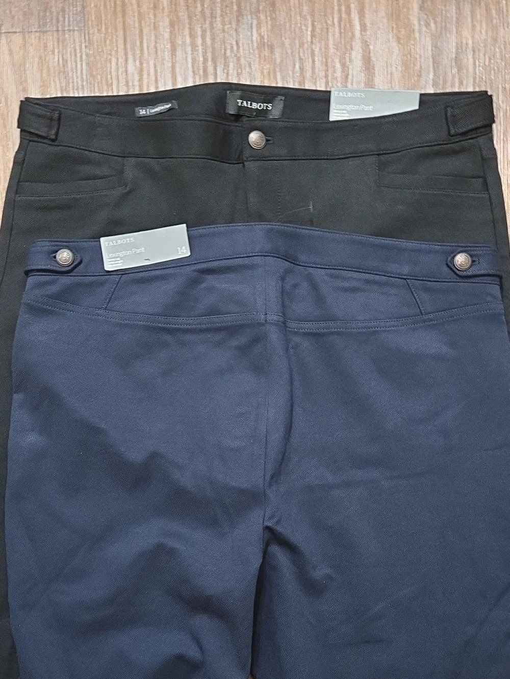 Talbots Bundle Of 2 Navy And Black Ankle Ponte Slim Pants/ Size 14 Stretch/NWT - Picture 10 of 10